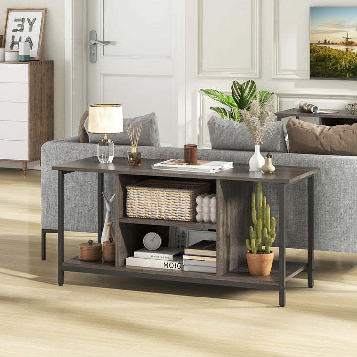Giantex TV Stand for TV Up to 50” TVs, Entertainment Center with Charging Station, USB &amp; Type C Ports