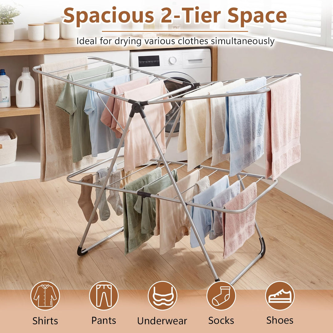 Giantex Foldable Clothes Drying Rack for Indoor and Outdoor Use