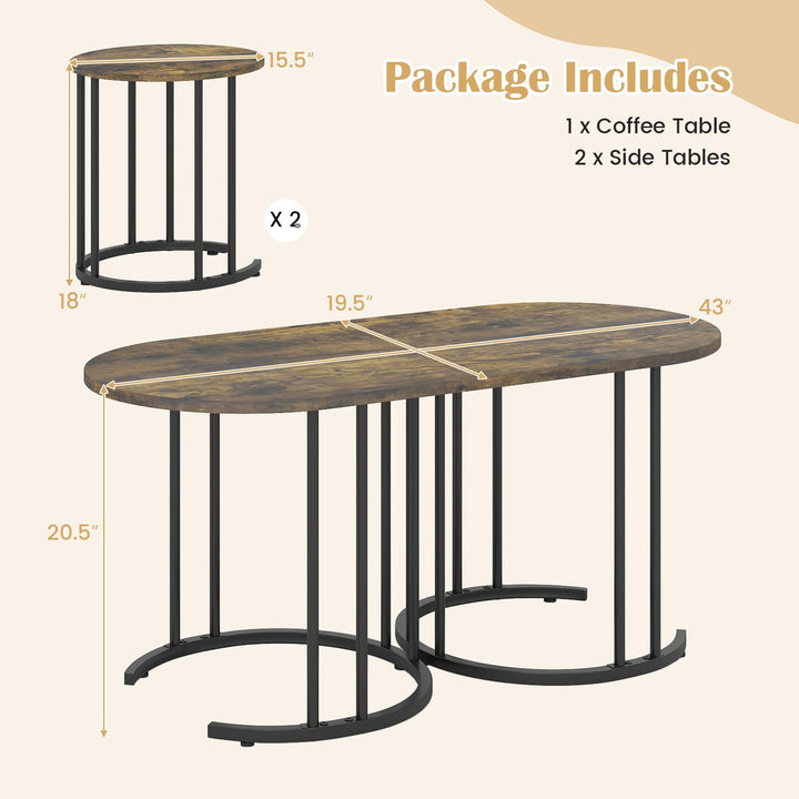 Giantex Nesting Coffee Table Set of 3