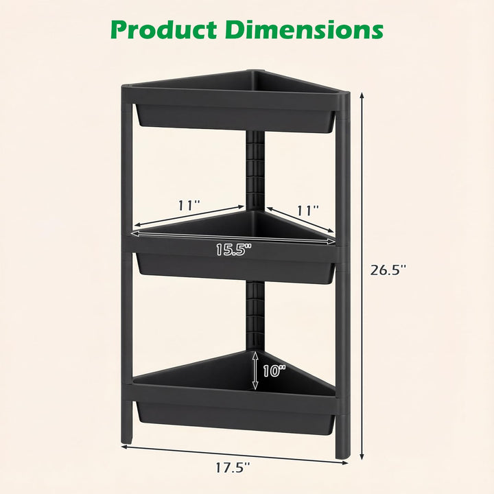 Giantex 3-Tier Corner Shower Caddy 2-Pack with Detachable Design