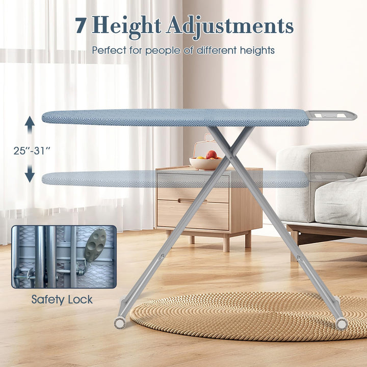 Giantex Ironing Board with Iron Rest, Carbon Steel Iron Board with 4 Layer Heat Resistant Cover &amp; Pad