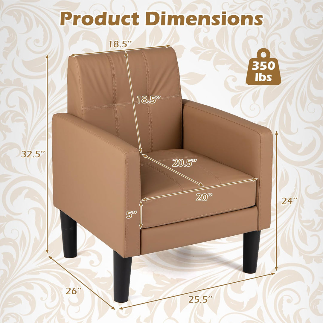 Giantex Modern Accent Chair with Removable Seat Cushion