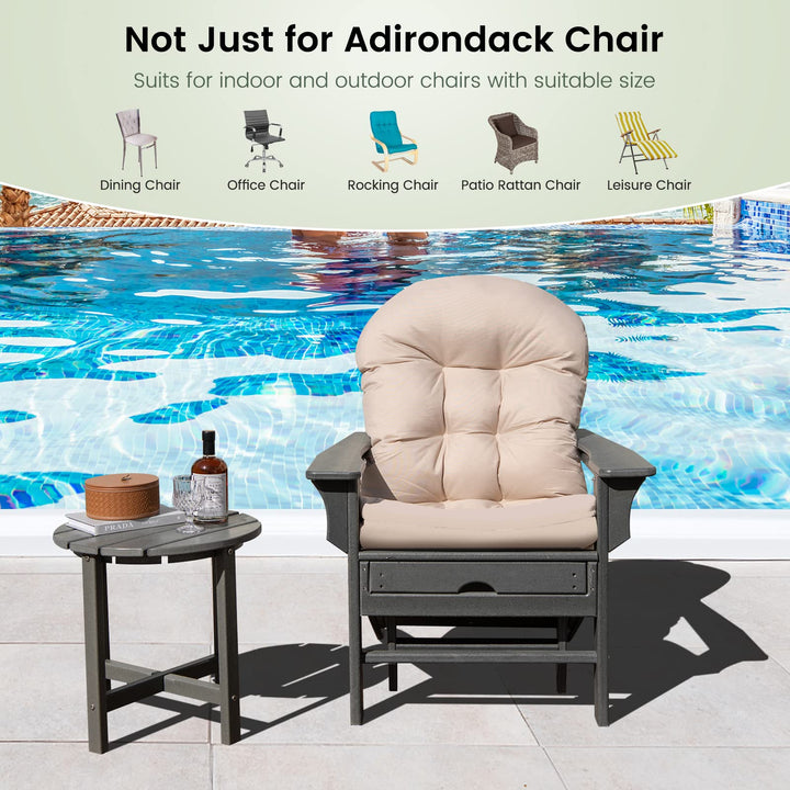 Giantex Patio Adirondack Chair Cushion - 49"x 23"High Back Rocking Chair Cushion w/Fixing Straps, Durable &amp; Fade Resistant