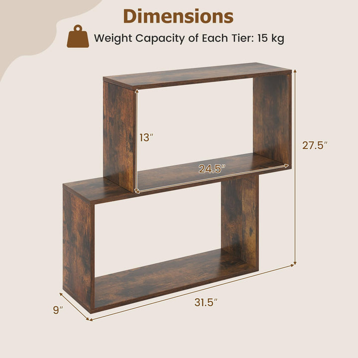 Giantex Geometric Bookcase Side Table with Open Storage