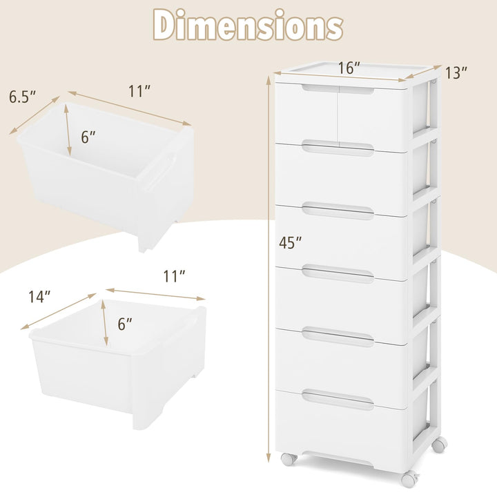 Giantex Plastic Rolling Storage Drawer Cart on Wheels