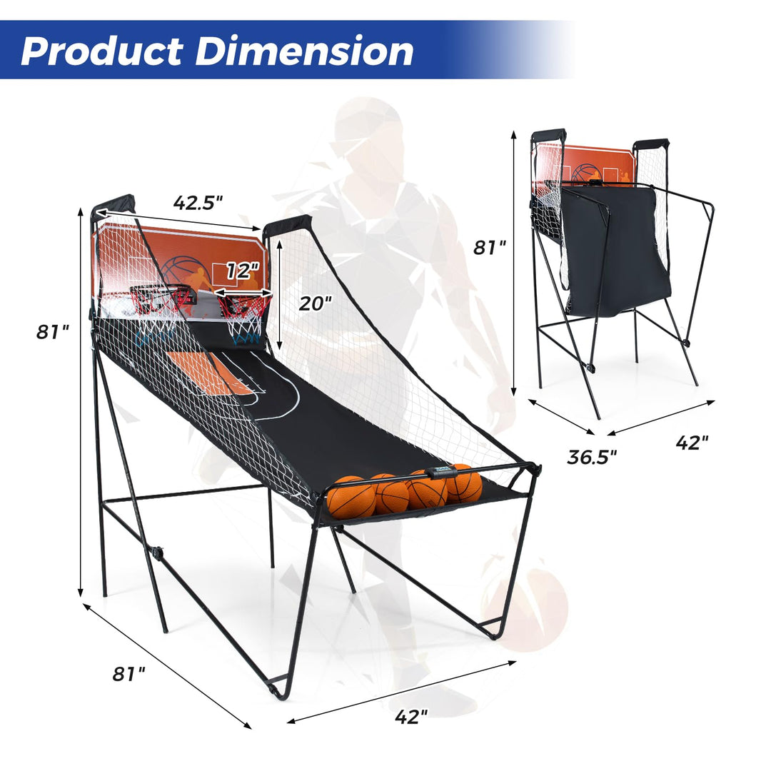 Giantex Arcade Basketball Game Indoor Dual Shot with 8 Game Modes