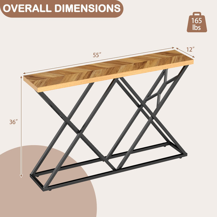Giantex 55" Industrial Console Table for Living Room