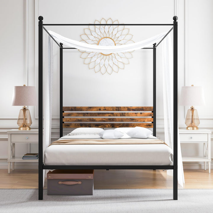 Giantex Queen/Full/Twin Size Metal Canopy Bed Frame