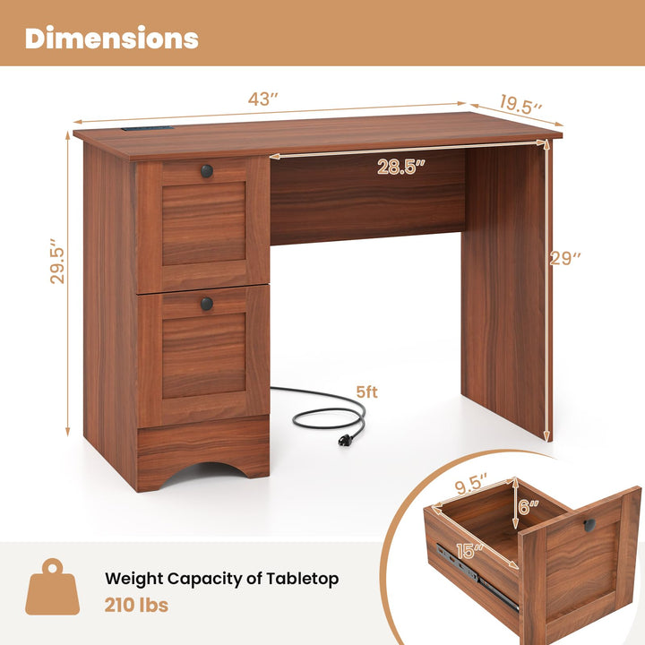 Giantex Computer Desk with 2 Drawers