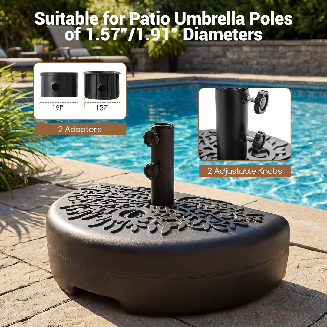 Giantex Half Round Patio Umbrella Base with Water/Sand Reservoir