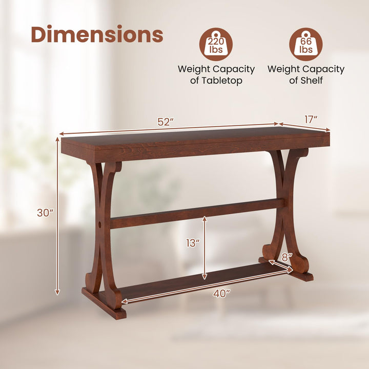 Giantex 52" Narrow Console Table with Storage Shelf &amp; Anti-Tip Kit for Entryway Living Room