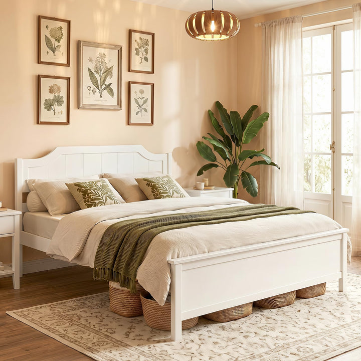 Giantex Queen/Twin/King/Full Size Wooden Bed Frame with Headboard