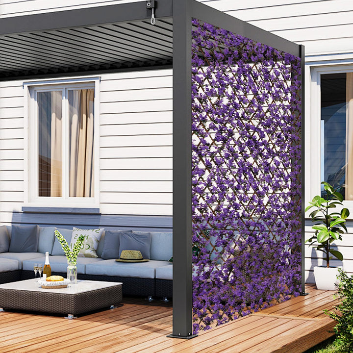 Giantex Expandable Fence Privacy Screen - Decorative Faux Fencing Panel for Balcony