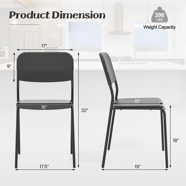 Giantex Metal Dining Chairs Set of 4, Stackable Lightweight Kitchen Chairs w/Tilted Backrest &amp; Sturdy Metal Legs