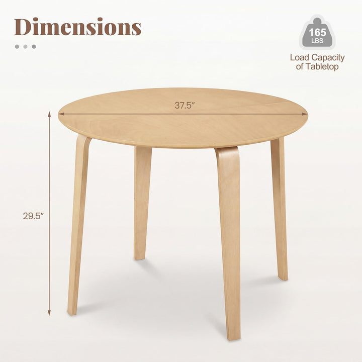 Giantex 37.5" Wooden Kitchen Table with Solid Rubber Wood Legs
