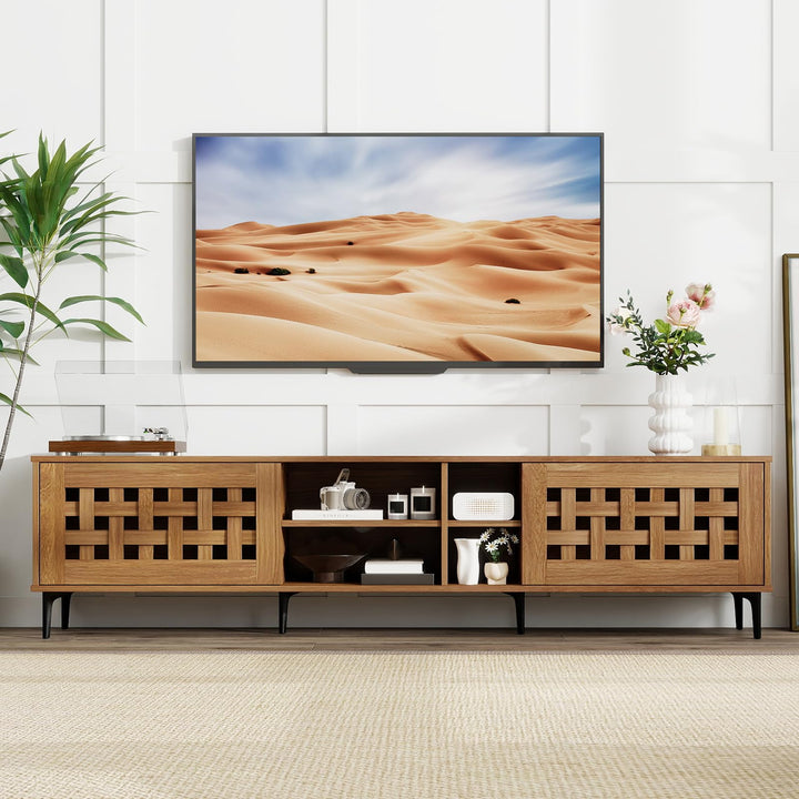 Giantex Mid Century Modern TV Stand for 60-80 Inch TV