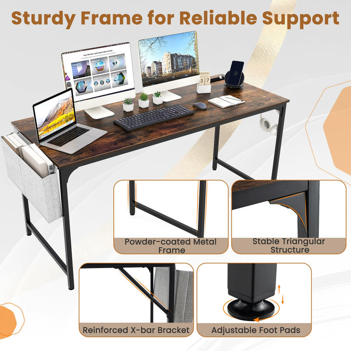 Giantex 30 FT Conference Table with Charging Station, 60" x 24" Rectangular Large Meeting Room Desk with Storage Bag &amp; Hook