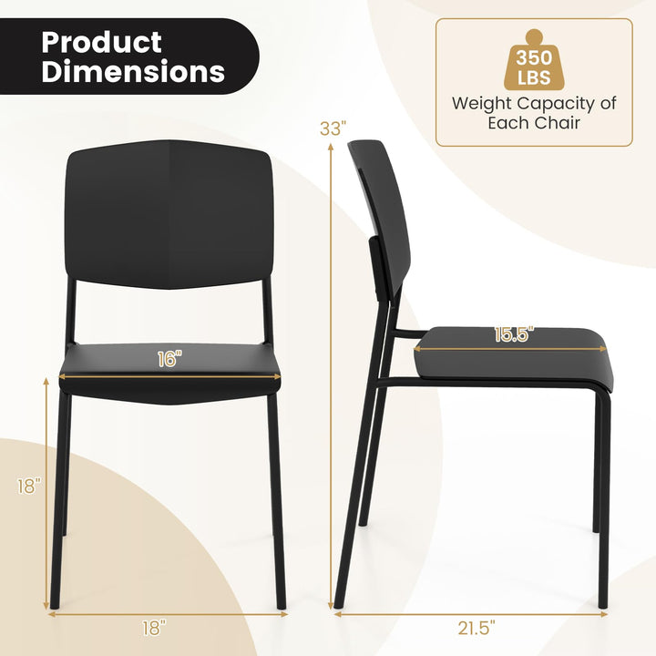 Giantex Stackable Dining Chairs Set, Modern Kitchen Chairs w/Metal Legs &amp; Curved Back, Load up to 350 LBS