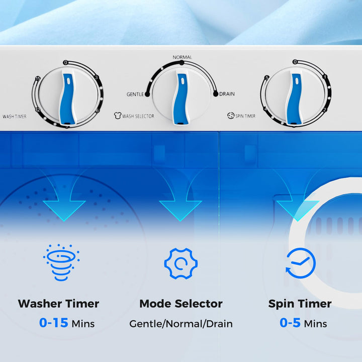 17.6 lbs Portable Washing Machine with Drain Pump