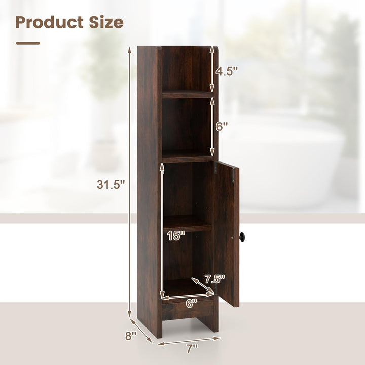 Giantex Slim Bathroom Cabinet with 3 Level Adjustable Shelf &amp; Anti toppling Design
