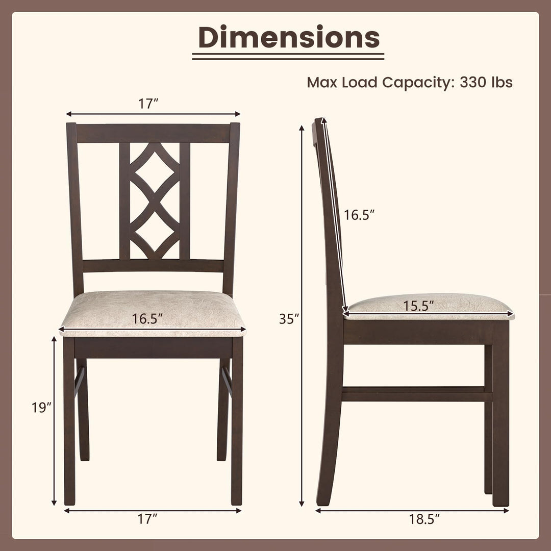 Giantex Dining Chairs Set of 2/4 Rubber Wood Dining Room Chairs