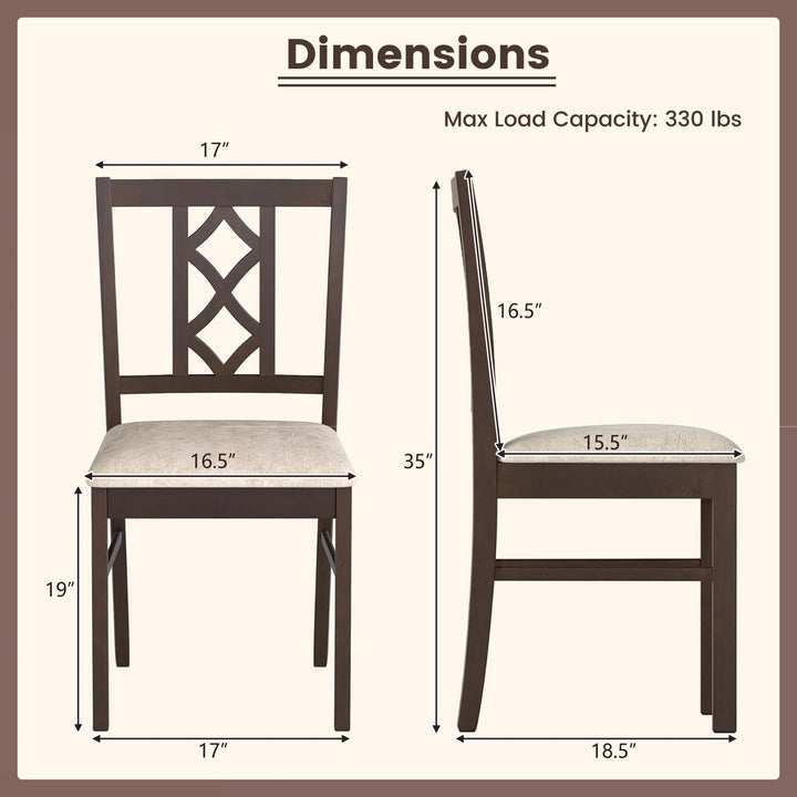 Giantex Dining Chairs Set of 2/4 Rubber Wood Dining Room Chairs