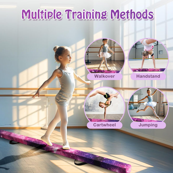 Giantex 8FT Balance Beam, Folding Gymnastics Beam w/Carry Handles