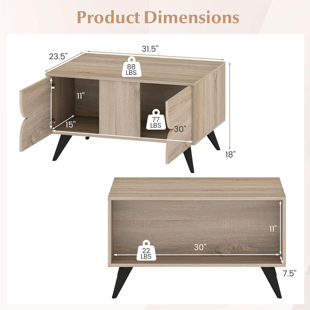 Giantex Farmhouse Accent Modern Coffee Table with Storage for Living Room Bedroom