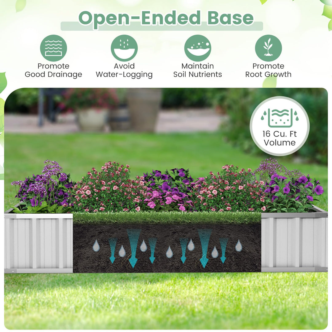 Giantex 69”x36”x28” Raised Garden Bed with Cover, 16.5 Cu.Ft Galvanized Steel Planter Box Kit