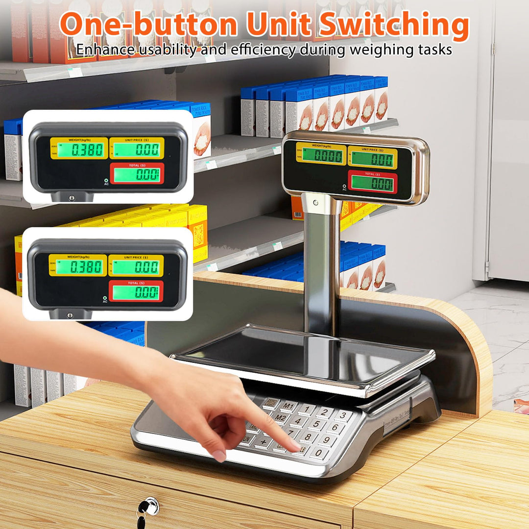 Giantex 88lb/40kg Price Computing Scale w/Pole &amp; Dual LCD Display