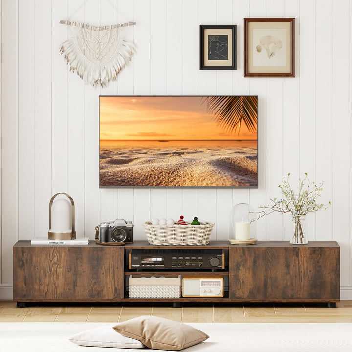 Giantex TV Stand for 55-70 Inch TV Modern Entertainment Center w/ 3 Open Shelves
