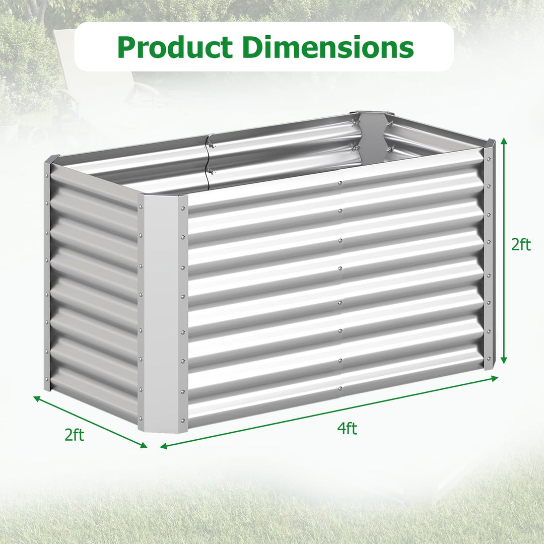 Giantex 4 x 2 x 2 FT Galvanized Raised Garden Bed (1/2)