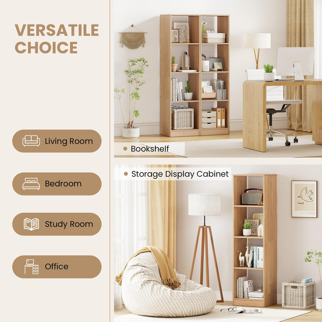 Giantex 56" Tall 4 Cube Bookcase for Small Place