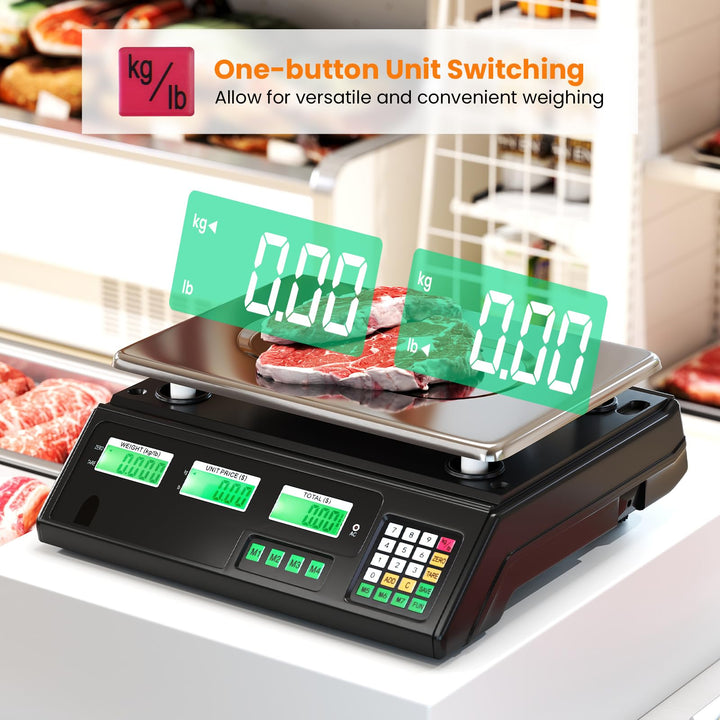 Giantex  88 lb/40 kg Price Computing Scale w/Dual LCD Display &amp; Stainless Steel Platform