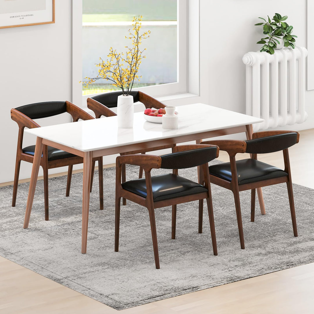 Giantex Modern Accent Chair - PU Leather Upholstered Armchairs w/Cozy Backrest &amp; Padded Seat Cushion