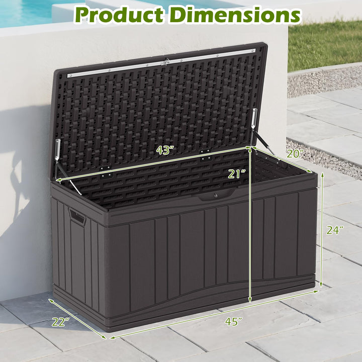 Giantex 80 Gallon Patio HDPE Storage Bin with Gas Struts &amp; Lock-Compatible Lid