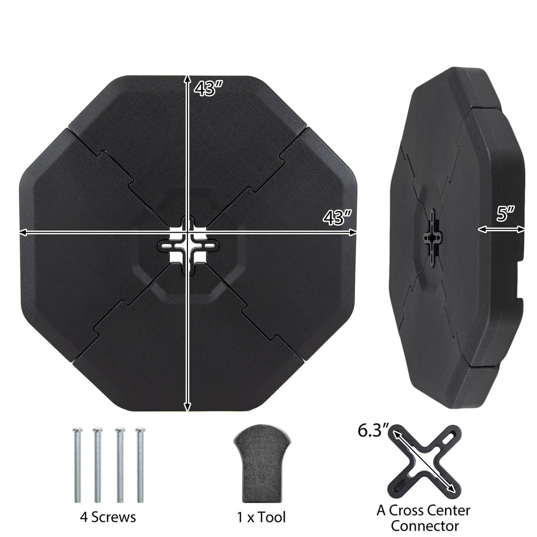 Giantex 4-Piece Fillable Offset Patio Umbrella Base(420 lbs)