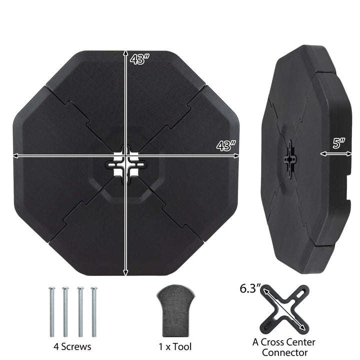 Giantex 4-Piece Fillable Offset Patio Umbrella Base(420 lbs)