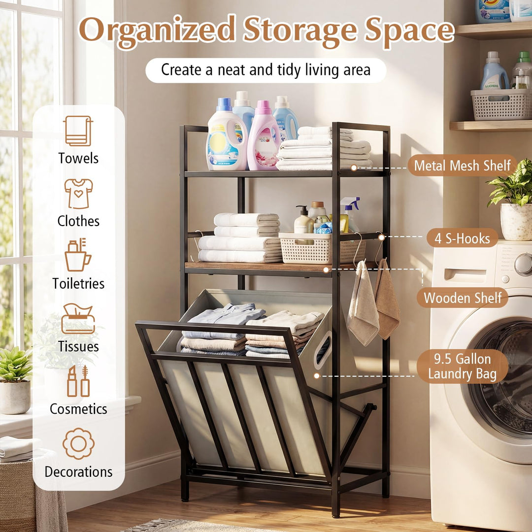 Giantex Tilt out Laundry Hamper with Removable Basket