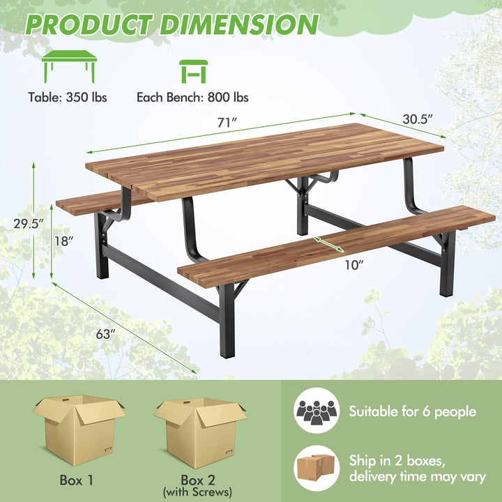 Giantex Picnic Table Bench Set for 6 or 4 Persons