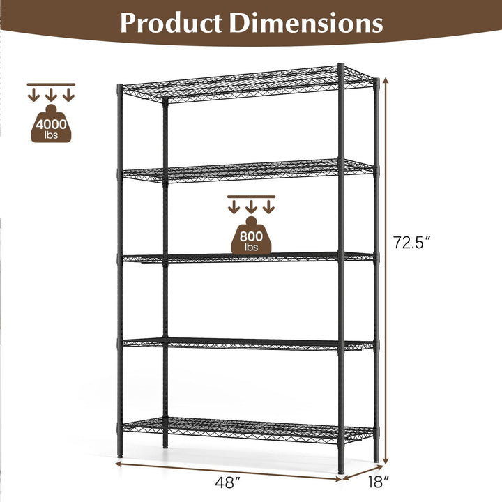 Giantex 5-Tier Metal Storage Shelving Unit with V-Shaped Wire Rack