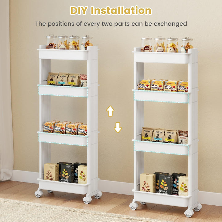 Giantex 4-Tier Slim Rolling Storage Cart for Kitchen