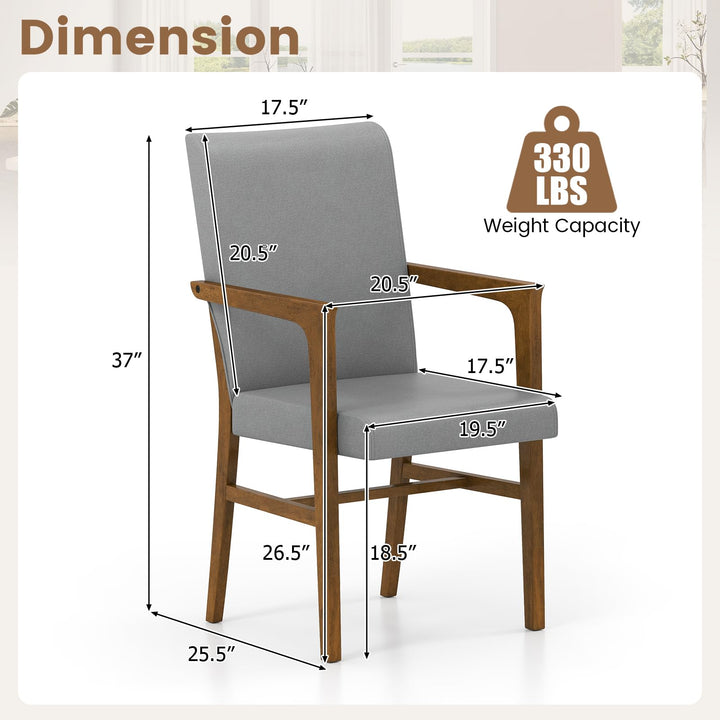 Giantex Mid Century Modern Dining Chairs Set of 2/4 with High Back, Solid Wooden Frame &amp; Soft Cushion