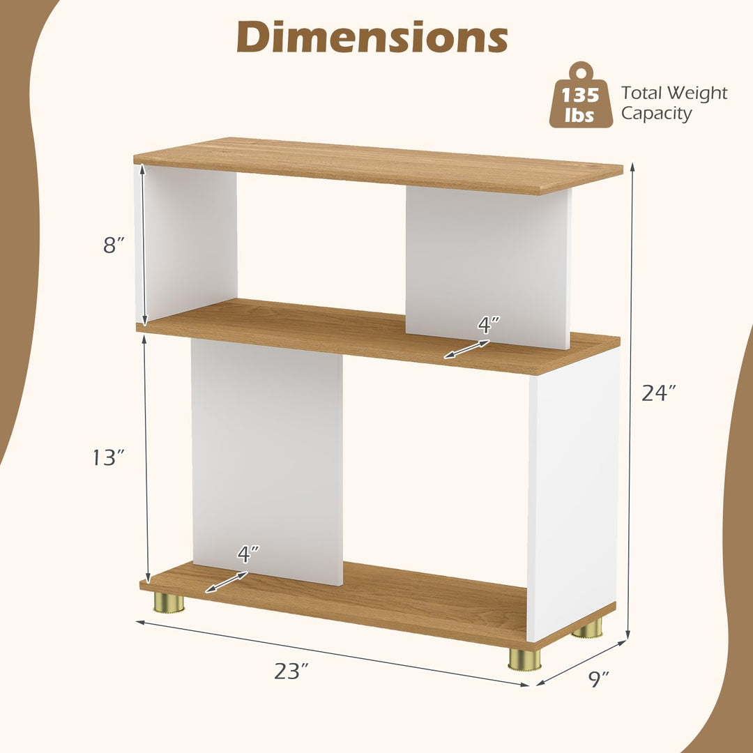 Giantex 3-Tier Geometric S Shaped Bookcase with Open Storage Shelves (1/2)