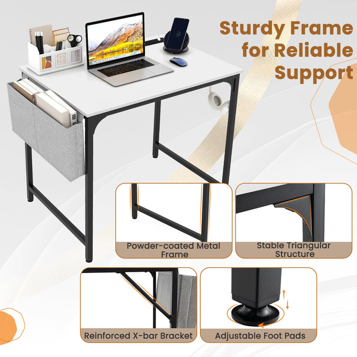 Giantex Conference Table with Charging Station, 2/4/6 PCS 32" x 24" Rectangular Meeting Room Desk with Storage Bag &amp; Hook