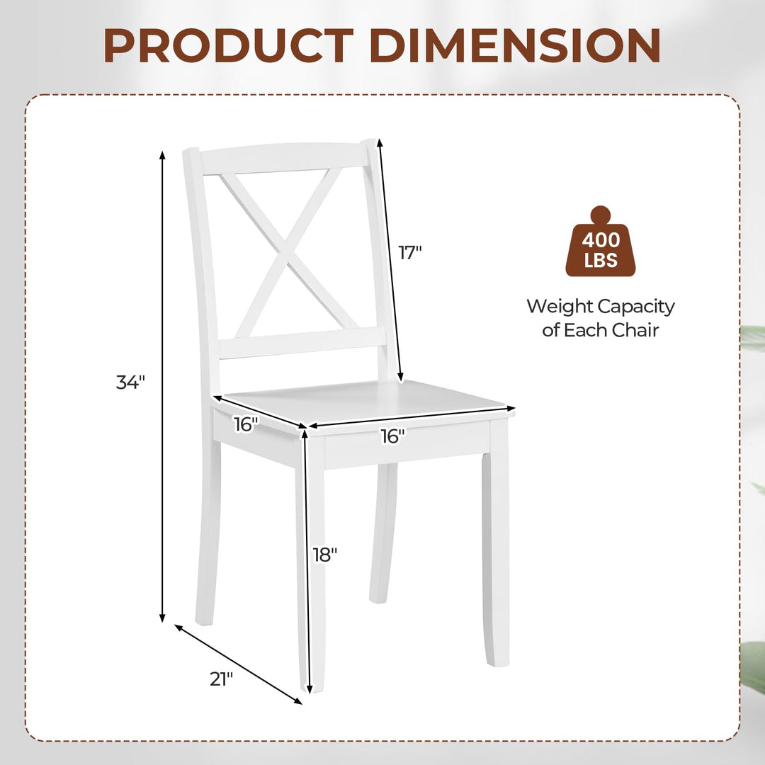 Giantex Wood Dining Chairs, Armless Kitchen Chairs w/Rubber Wood Legs &amp; Curved Backrest