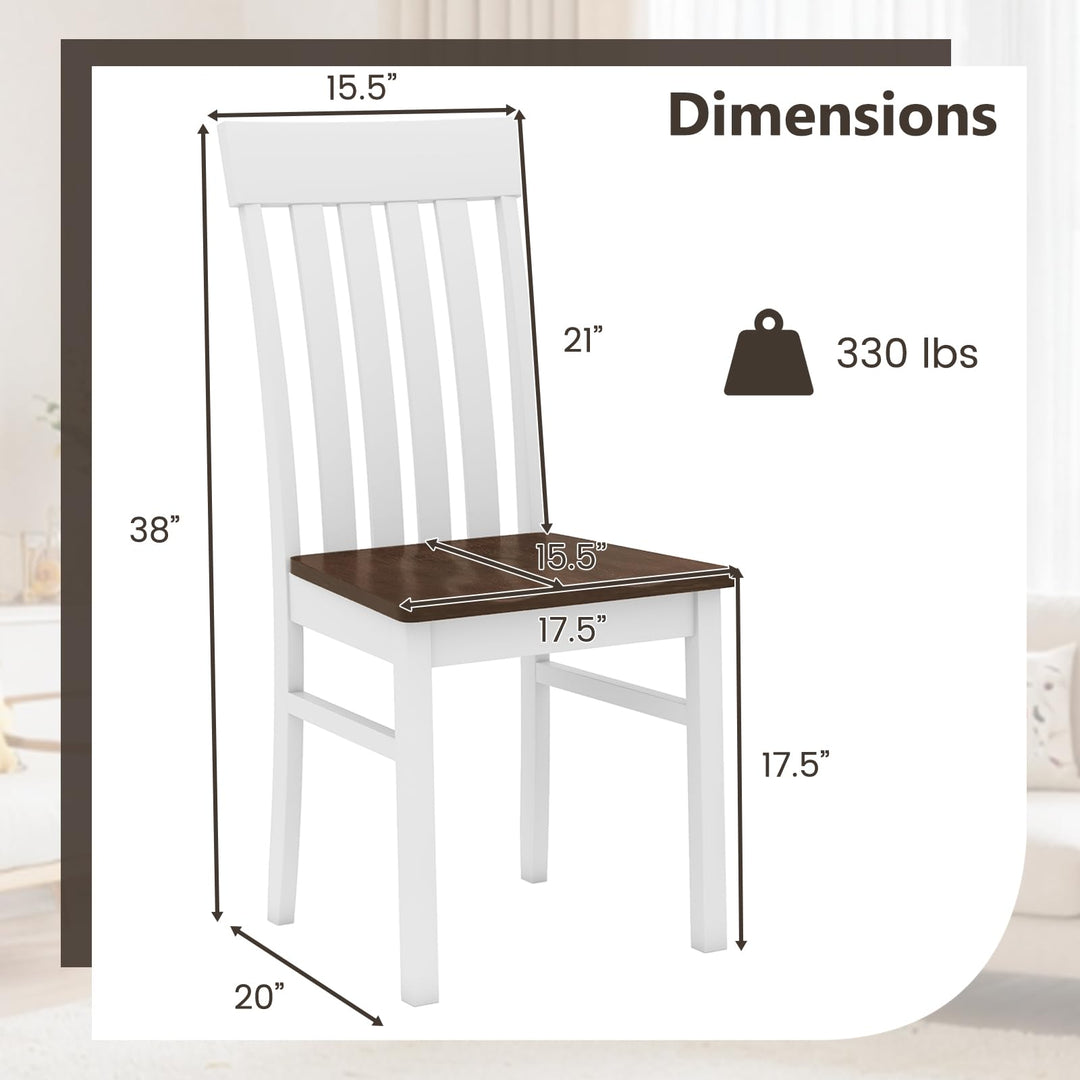 Giantex Wooden Dining Chairs Set of 2/4 with Hollowed Backrests &amp; Rubber Wood Seats