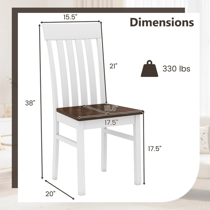 Giantex Wooden Dining Chairs Set of 2/4 with Hollowed Backrests &amp; Rubber Wood Seats