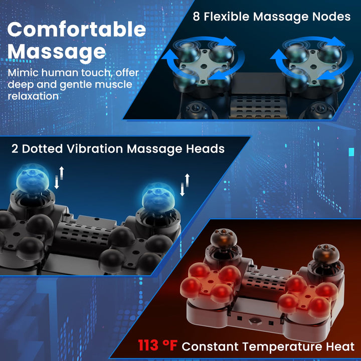 Giantex Electric Foot Massager, Calf Massager with Heat, 3 Massage Intensity, Vibration, Detachable Middle Sponge