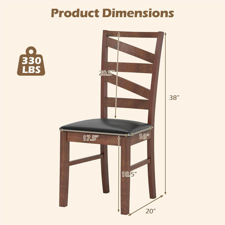 Giantex Wooden Dining Chairs Set of 2/4 Farmhouse Kitchen Chairs with Rubber Wood Legs